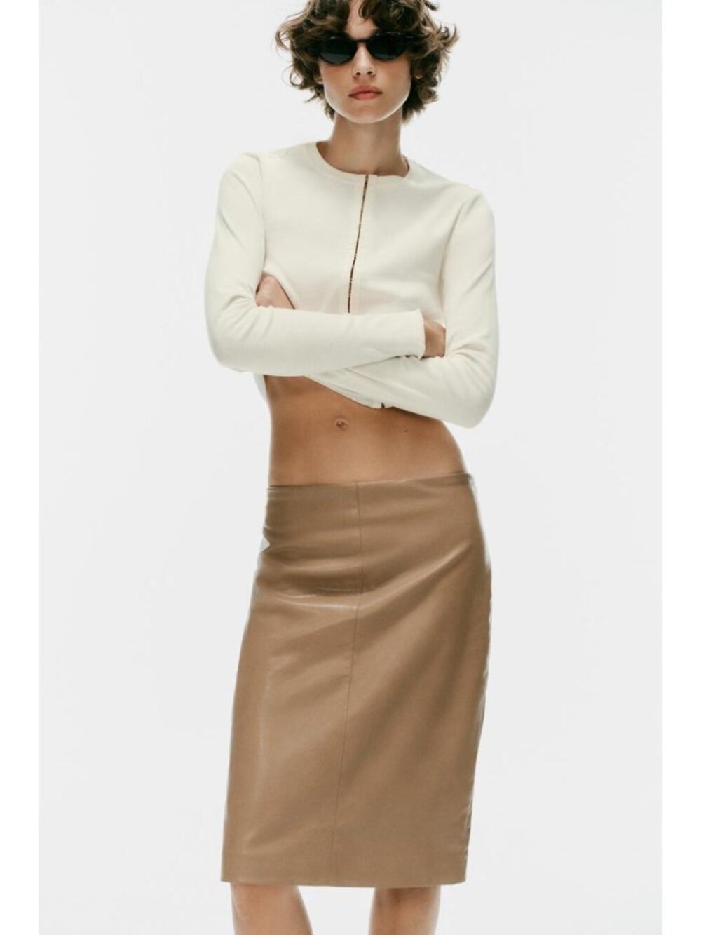 ZARA FAUX LEATHER MIDI SKIRT 4391/531/730